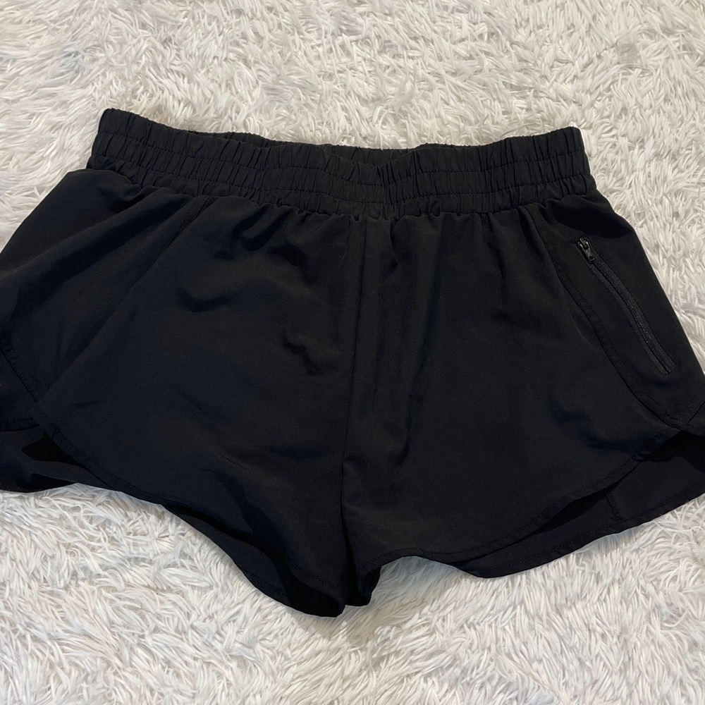 B Black Women's Athletic Shorts WOMENS SIZE XL BUILT IN PANTIE
